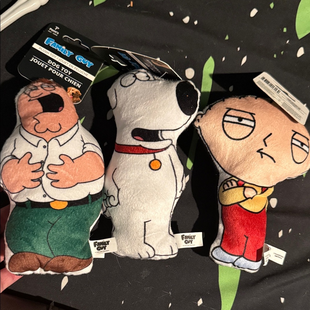 3 Family Guy Character Dog Toys